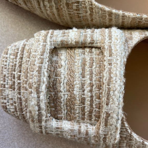 Ann Mashburn Raffia Tweed Buckle Flats NWOT - Size 8US or 38E - Picture 2 of 6